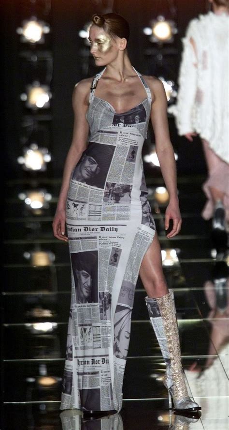 newspaper dior dress|john galliano newspaper dress.